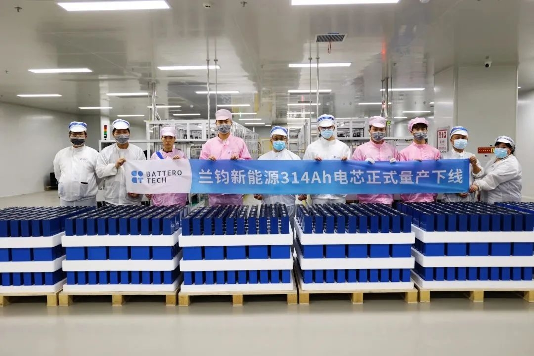 190Wh/kg！循環壽命超1萬次！蘭鈞新能源314Ah電芯批量下線