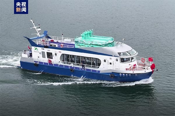 混合雙動力系統！國內首艘商用氫燃料電池動力游覽船正式交付