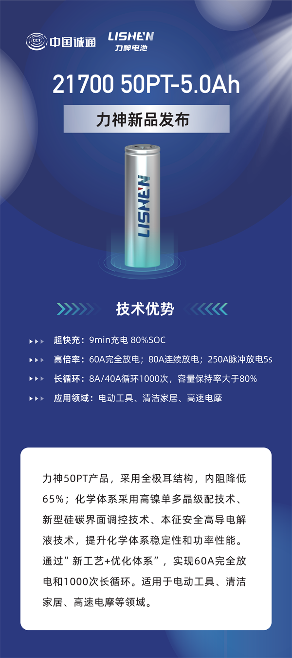 力神電池重磅發(fā)布六款全極耳圓柱電芯 重塑行業(yè)性能標(biāo)桿