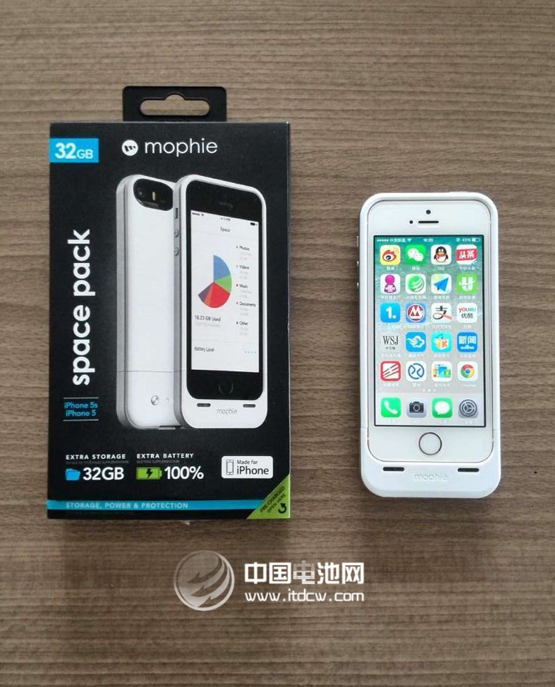 Mophie Space Pack背夾電池 可擴(kuò)iPhone5S存儲(chǔ)和電量