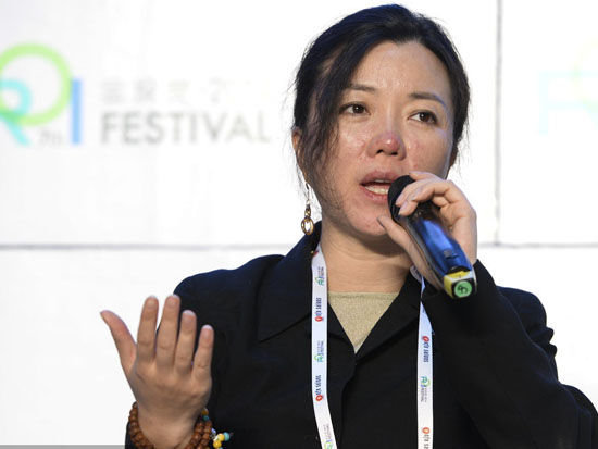 2014年第七屆金投賞國際創意節于10月21日至23日在上海舉行，上圖為特斯拉中國區負責人吳碧瑄。