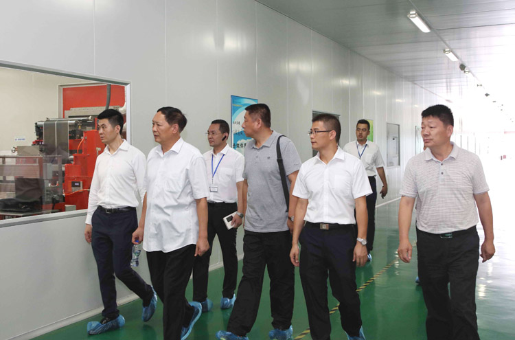 新能源汽車生產(chǎn)現(xiàn)場(chǎng)，領(lǐng)導(dǎo)們對(duì)汽車性能與參數(shù)作深入咨詢