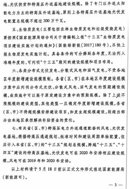 國家能源局要求各地報送可再生能源“十三五”年度新增建設規模