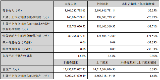 大洋電機主要會計數據和財務指標
