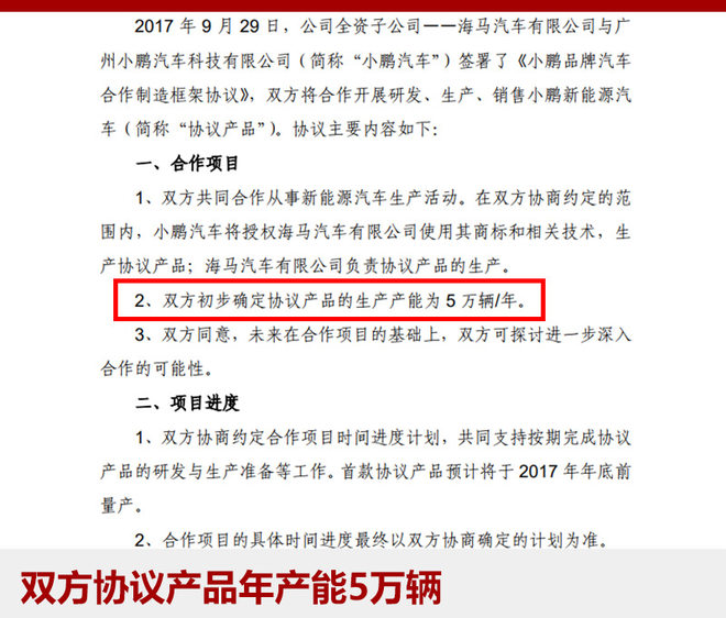 海馬代工小鵬新能源汽車：年產5萬輛 年底上市