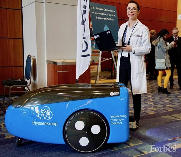 蒂森克虜伯電梯正測(cè)試用于作業(yè)場(chǎng)所的新自動(dòng)送貨車(chē)。