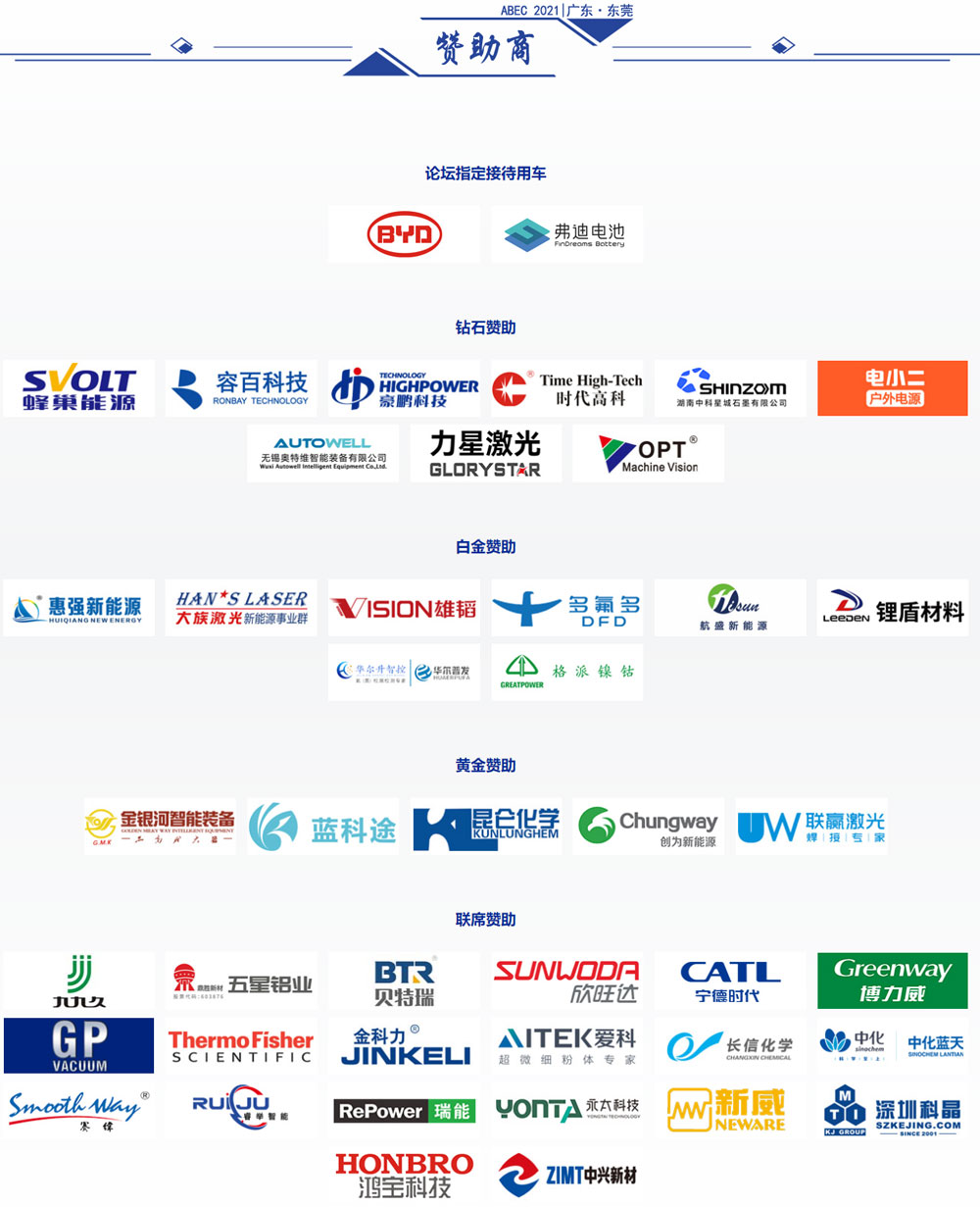 ABEC 2021丨第9屆電池“達沃斯”贊助商陣容