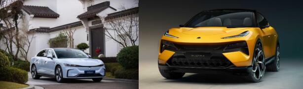 東風(fēng)嵐圖追光（左）與吉利路特斯ELETRE（右）是2023年備受市場(chǎng)關(guān)注的“明星”車(chē)型