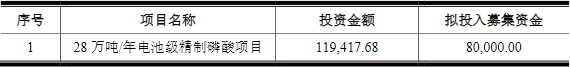 六國(guó)化工本次募集資金使用計(jì)劃（單位：萬(wàn)元）